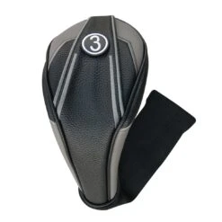 PU Leatherette Black/Gray Headcovers With Sock -Golf Equipment Store HC 2208 FW X min
