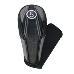 PU Leatherette Black/Gray Headcovers With Sock -Golf Equipment Store HC 2208 HY X min
