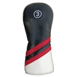 PU Leatherette Headcovers Black/Red/White 10 PU Leatherette Headcovers Black/Red/White -Golf Equipment Store HC 6232 FW 1