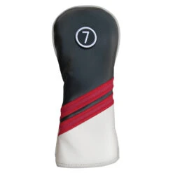 PU Leatherette Headcovers Black/Red/White 12 PU Leatherette Headcovers Black/Red/White -Golf Equipment Store HC 6232 HY x1