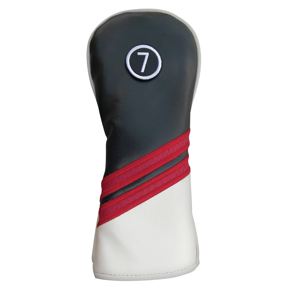 PU Leatherette Headcovers Black/Red/White 7 PU Leatherette Headcovers Black/Red/White - Image 5