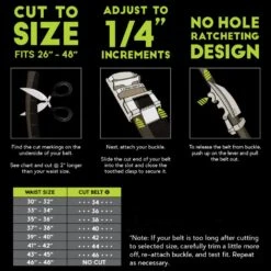 Tour Gear Custom Fit Ratchet Belt Black With Satin Black & Silver Buckle -Golf Equipment Store PB703158 XL4 min