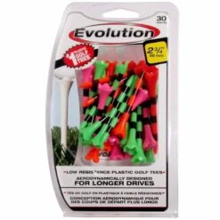 Pride Evolution Striped Plastic 2-3/4" Golf Tees - 30 Pack