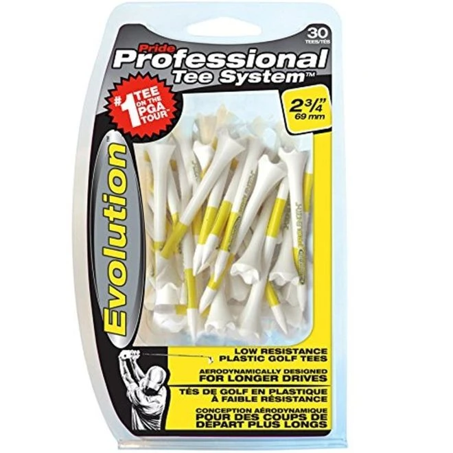 Pride Evolution PTS Plastic Golf Tees - White 30 Pack 3 Pride Evolution PTS Plastic Golf Tees - White 30 Pack