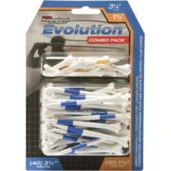 Pride 1-1/2" & 3-1/4" Evolution PTS Golf Tee Combo - 50 Pack