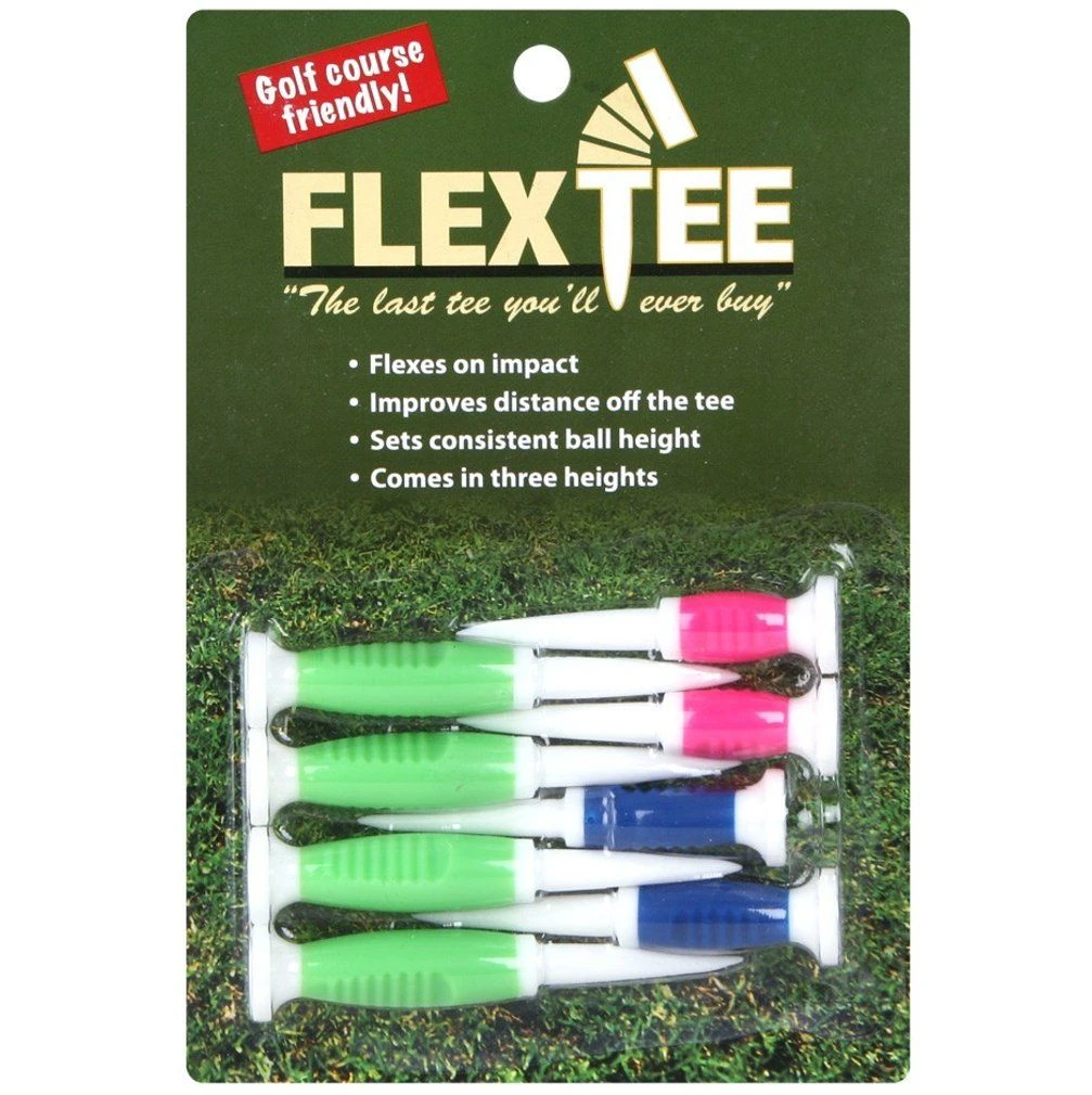 FlexTee Flexible Golf Tees Florescent Green/Blue/Pink - Pack Of 8 3 FlexTee Flexible Golf Tees Florescent Green/Blue/Pink - Pack Of 8