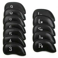 Intech Premium Synthetic Leather Golf Iron Head Covers With Magnetic Closure - Set Of 12 -Golf Equipment Store d 8281